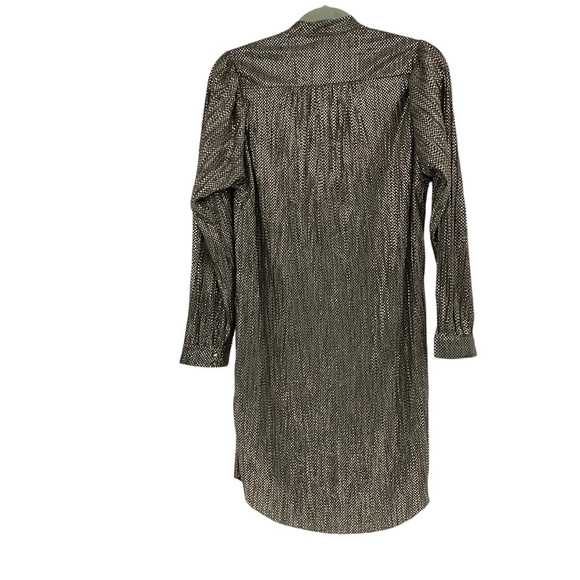 Anthropologie Sabina Musayev Gold and Grey Metallic Long Sleeve Dress Size small - Picture 3 of 9